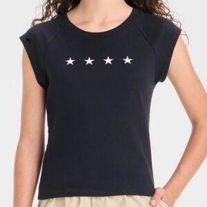 Girls Raglan Cap Sleeve Graphic T-Shirt Art Class Black L 10-12 Cotton Pullover